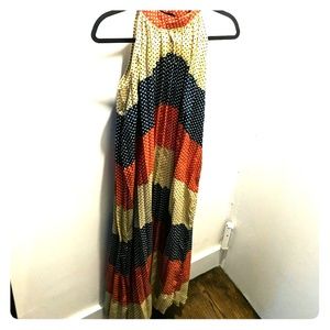 Dear Creatures pleated polka dot flowy maxi dress